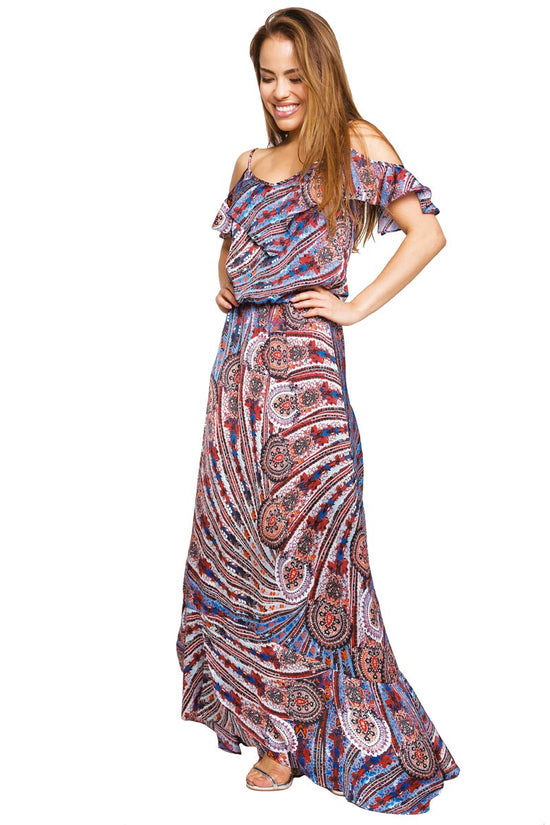 Load image into Gallery viewer, TOP LONG DRESS WITH FRILLS
