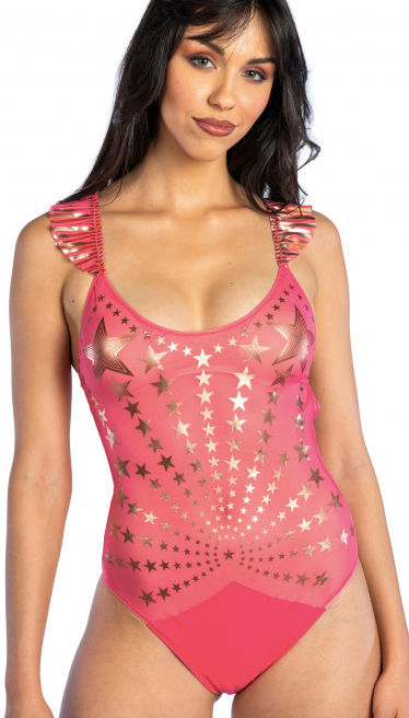 Cargar imagen en el visor de la galería, One Piece Swimsuit with Rouge and Foil Stars
