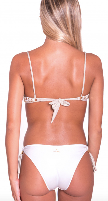 Padded Bandeau Bikini Slip Bows Paillettes Net