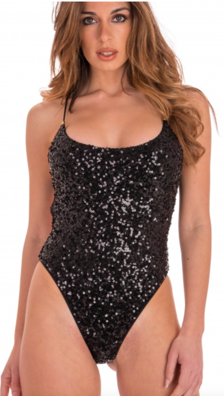 Load image into Gallery viewer, Sequined Padded Olympic One-piece Swimsuit

