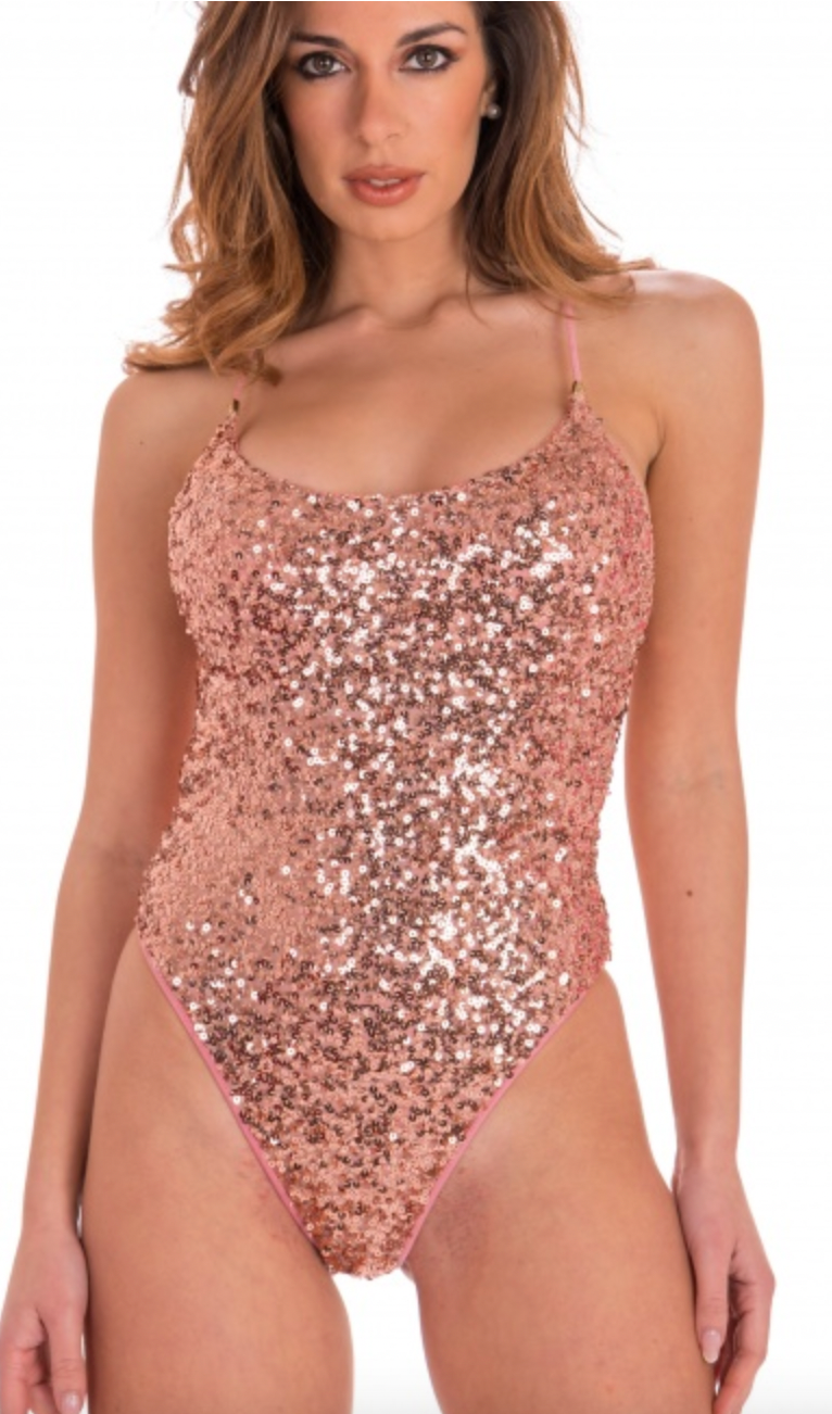 Sequined Padded Olympic One-piece Swimsuit